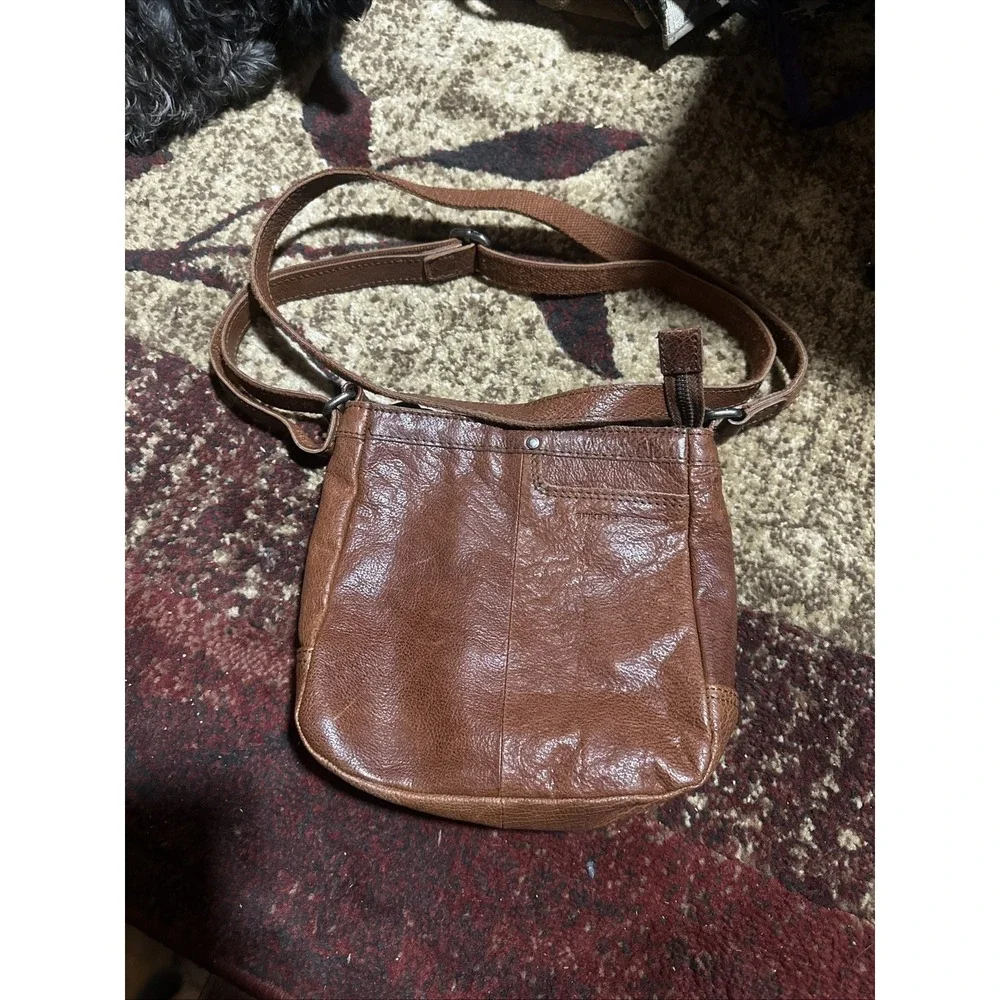 Spikes & Sparrow Brown Leather Crossbody Bag Messenger Small Cognac Distressed